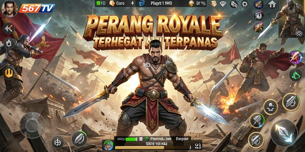 Screenshot gameplay 567TV menunjukkan aksi pertarungan yang intens.