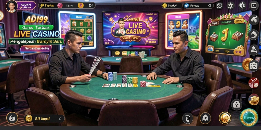 Tampilan permainan Live Casino yang seru di ADI99.