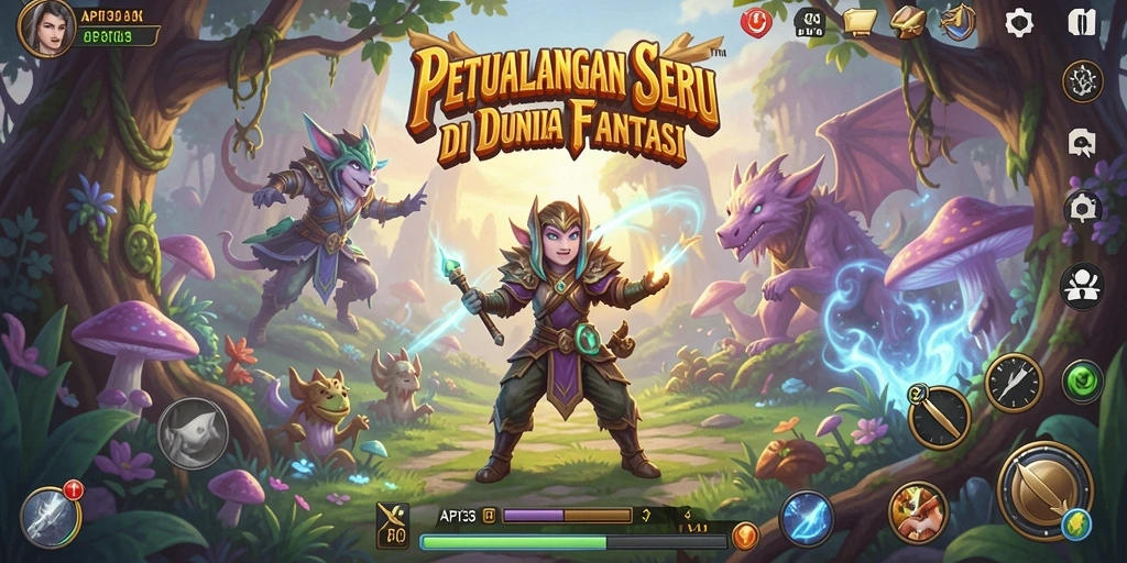 Screenshot menampilkan aksi pertarungan seru dalam RPG API33.