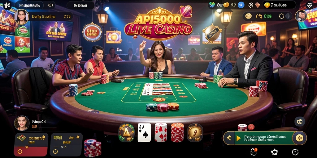 Tampilan gameplay Live Casino yang seru dan interaktif di API5000.