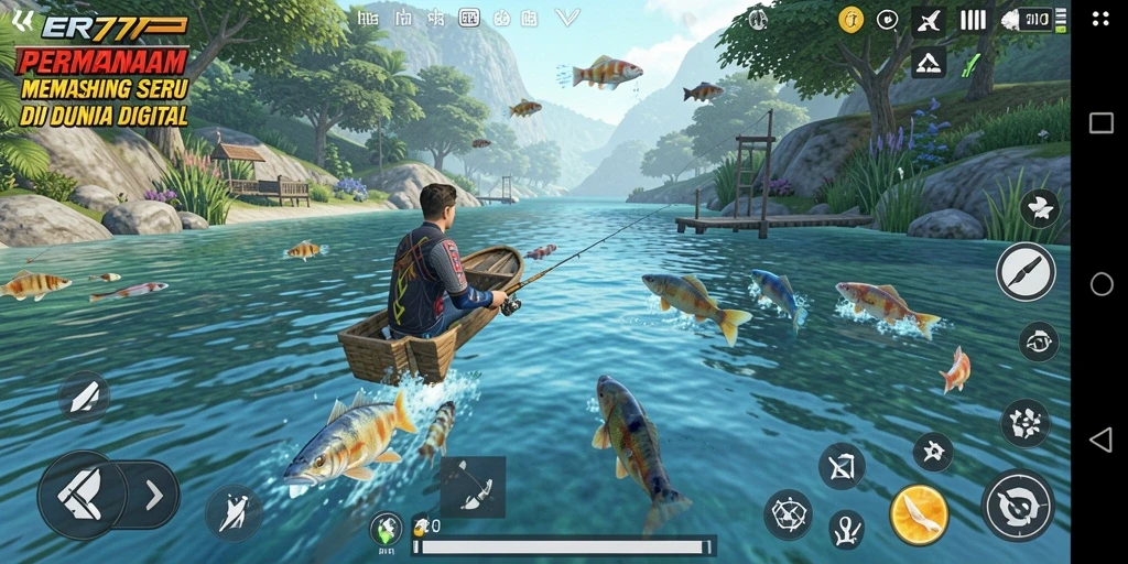 Screenshot gameplay <strong>ER777</strong> menampilkan pengalaman memancing yang seru dan visual menakjubkan.