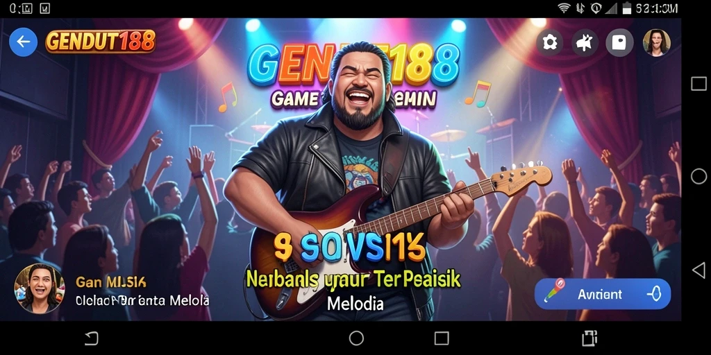Tampilan gameplay GENDUT188 yang penuh warna dan dinamis saat bermain musik.