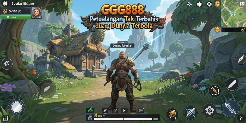 Screenshot gameplay GGG888 menampilkan petualangan seru di dunia terbuka.