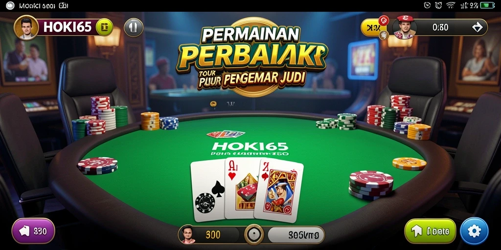 Screenshot HOKI65 menunjukkan aksi intens di meja Poker.