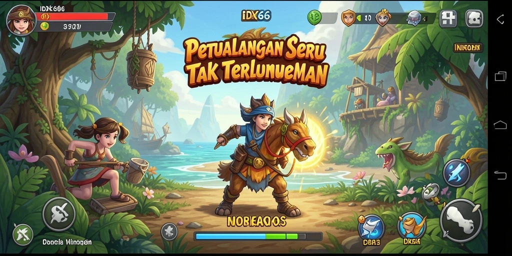 Tampilan gameplay IDX66 menampilkan aksi petualangan yang seru dan dinamis.