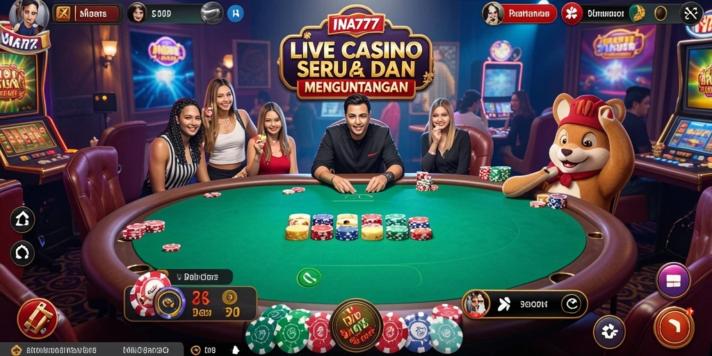 Tampilan gameplay Live Casino yang seru dan interaktif di INA777.