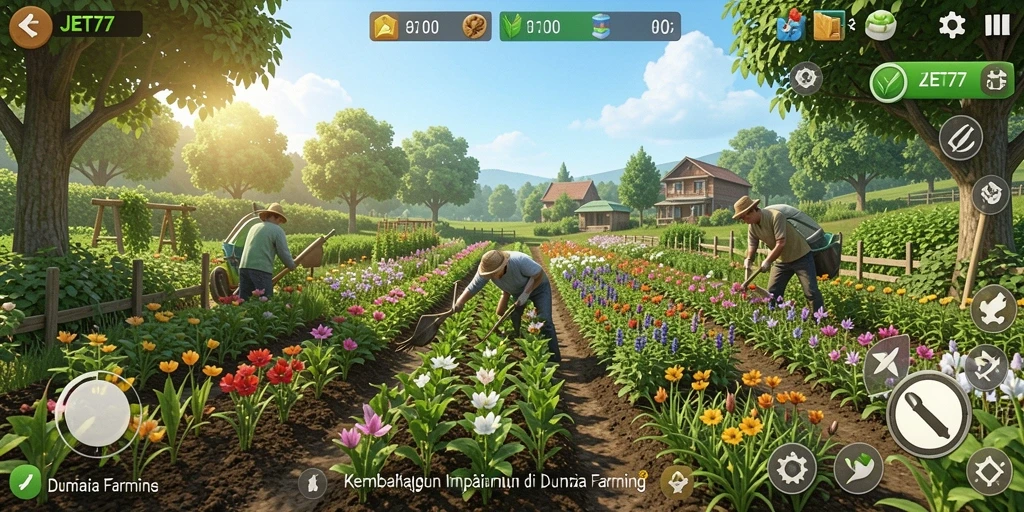 Gameplay menarik di JET77 saat mengelola ladang.