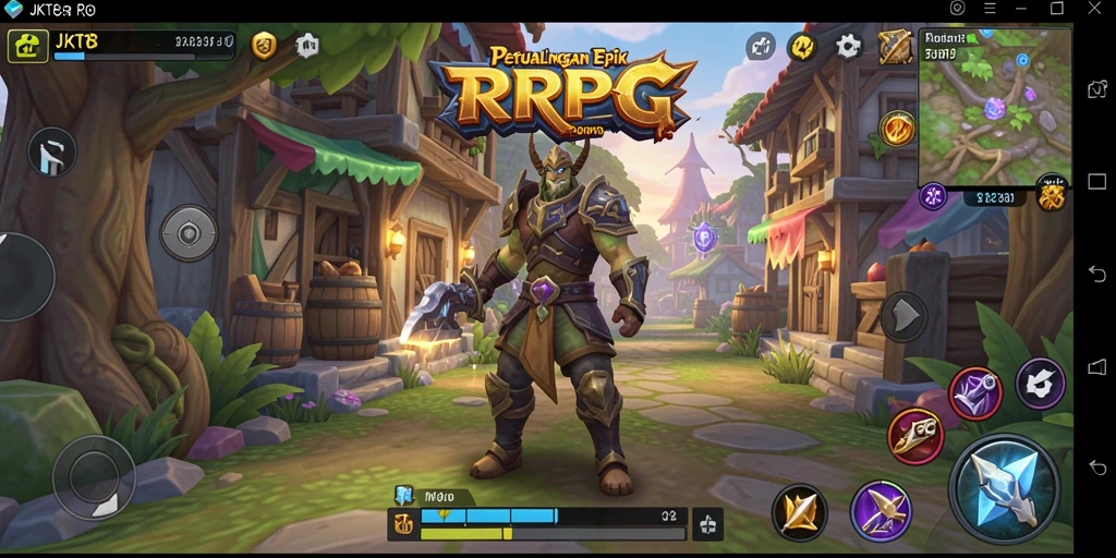 Tangkapan layar menunjukkan aksi seru dalam permainan RPG JKT8.