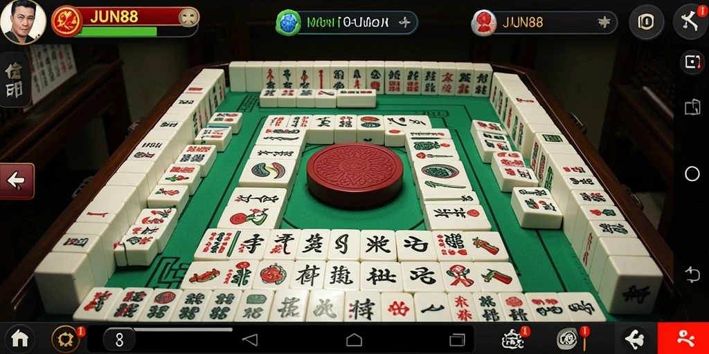 Screenshot gameplay JUN88 menampilkan aksi seru dalam permainan Mahjong.