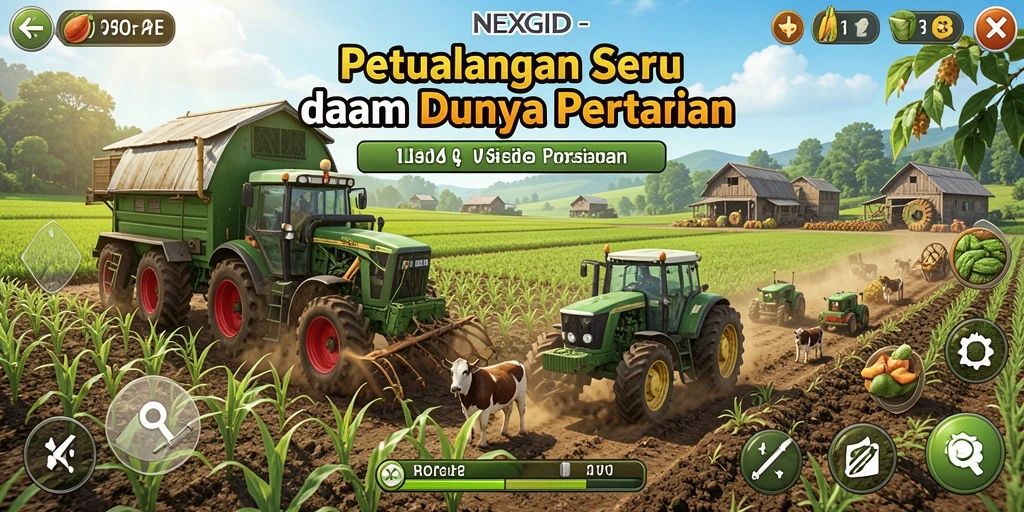 Tangkapan layar gameplay NEXGID menampilkan keseruan bertani.