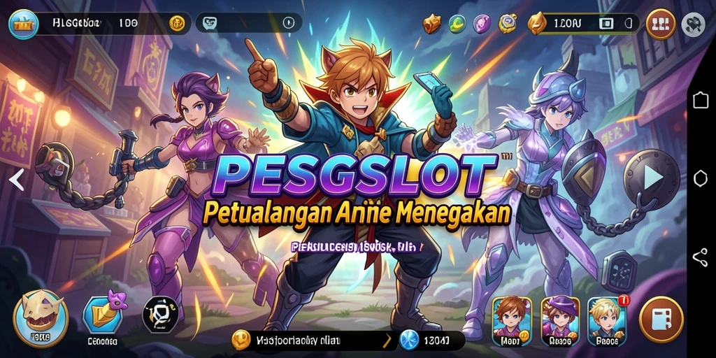 Screenshot PESGSLOT menunjukkan karakter Anime dalam pertempuran epik.