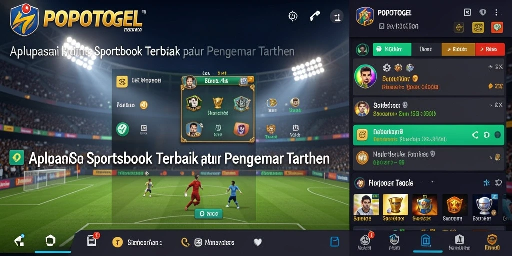Tampilan utama aplikasi POPOTOGEL dengan fitur taruhan olahraga.