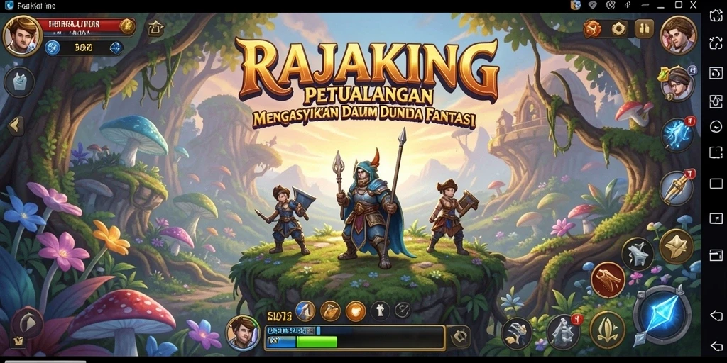Tampilan gameplay petualangan seru dalam RAJAKING.