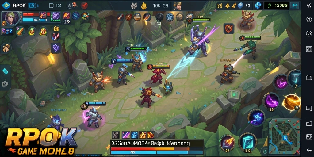 Screenshot gameplay RPOK dengan aksi pertempuran yang intens.