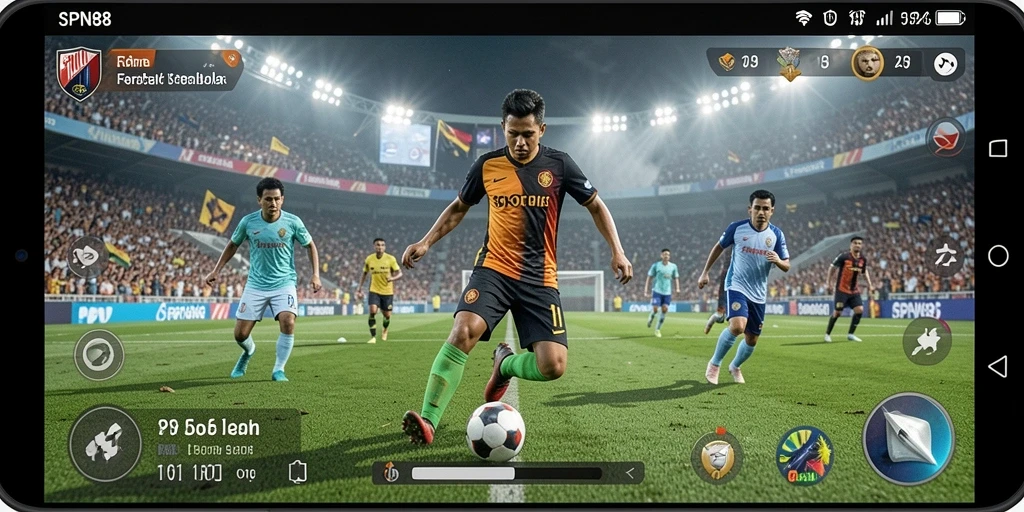 Tampilan gameplay SPN88 yang seru dan mendebarkan di lapangan sepak bola.