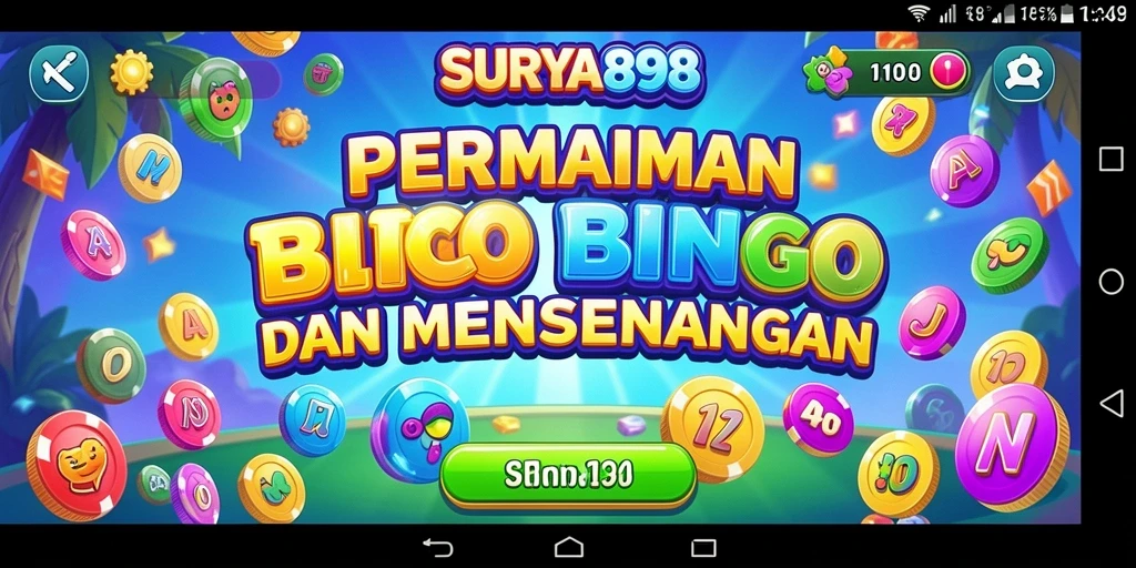 Tangkapan layar gameplay menarik dari SURYA898 dengan suasana Bingo yang seru.