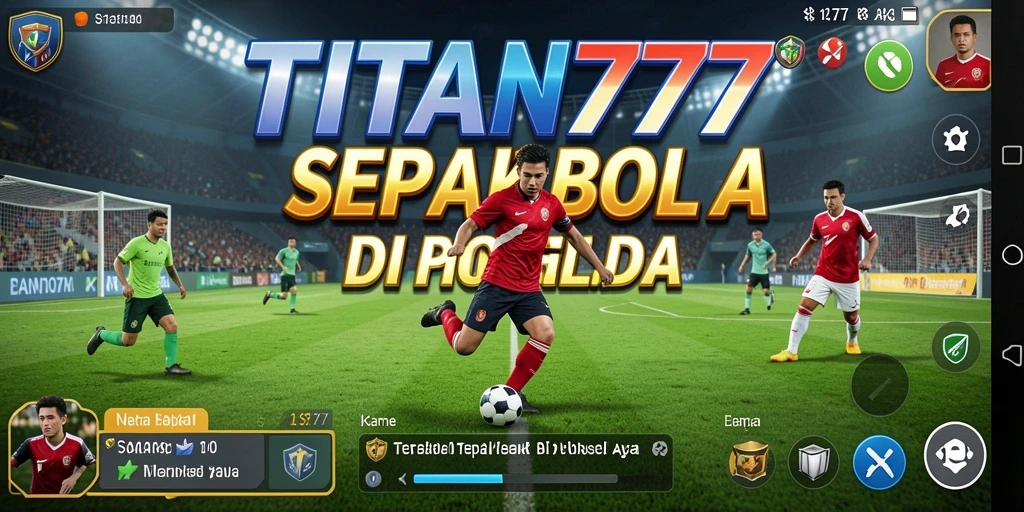 Tampilan gameplay menegangkan dalam TITAN777 saat mencetak gol.