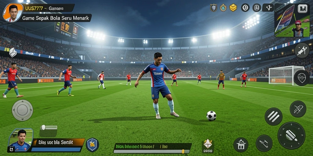 Tampilan gameplay UUS777 yang seru dan mendebarkan dalam aksi sepak bola.